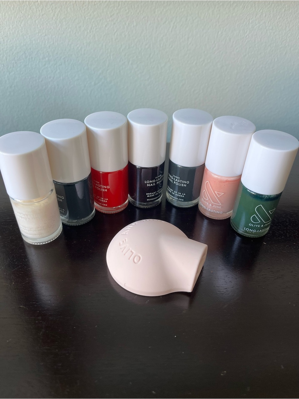 Olive & June Nail Set — Pink, Green, Red, Black, Gray, Pearl